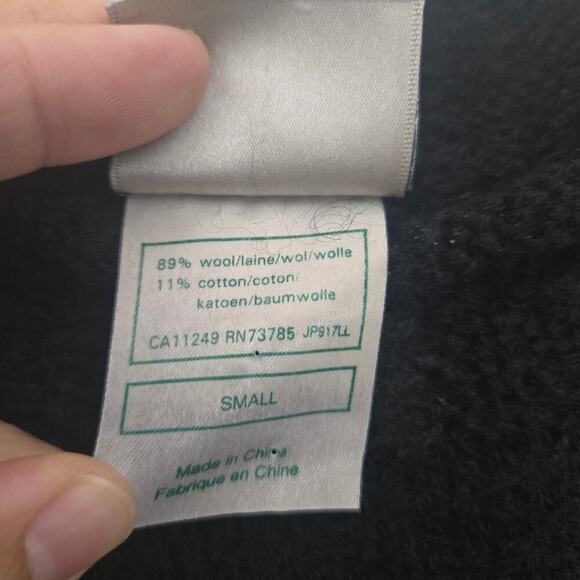 Vintage Laura Ashley Chunky Knit Wool Sweater Size S Black Floral Embroidery - Picture 7 of 8